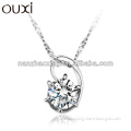 (Y30083) OUXI Latest fashionalbe half heart PENDANT jewelry made with zircon only 925 silver pendant